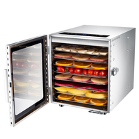 8-bakjes huishoudelijke voedseldroger te koop, elektrische fruitdroogmachine met digitale bediening, uit China.