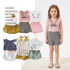 Completo per <span class=keywords><strong>Bambina</strong></span> 2 Pezzi con Volant Top <span class=keywords><strong>Camicia</strong></span> Bianca + Pantaloni di Jeans Strappati alla Moda - Product Image 1