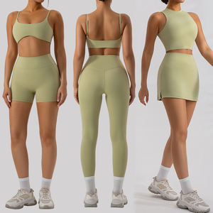 उच्च गुणवत्ता वाले त्वरित शुष्क जिम योग स्पोर्ट्सवियर स्पोर्ट्स ब्रा की फसल टैंक महिलाओं के लिए उच्च कमर शॉर्ट्स कसरत संगठन - Product Image 1