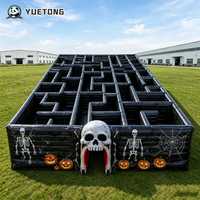 Yuetong Maison hantée gonflable, labyrinthe, thème crâne fantôme, pour fête d'Halloween pour enfants, festival d'automne, extérieur, prix usine, logo personnalisé