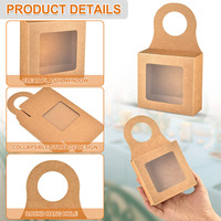 Carpeta de cartón corrugado kraft hecha a mano personalizada con ventana de PVC para botellas de vino, velas, joyas y recuerdos, impresión a cuatro colores UV