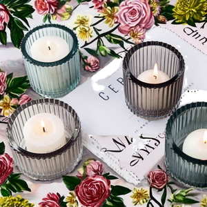 Romantic Luxury Transparent Glass <b>Candle</b> <b>Jar</b> Vertical Stripe Line Tealight <b>Candle</b> <b>Jar</b> for Bar Restaurant Home Decoration - Product Image 3