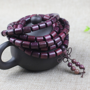 Pulsera de cuentas de palisandro de 108 cuentas, color violeta, estilo unisex para parejas, regalo de joyería budista - Product Image 3