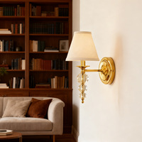 Appliques murales LED en fer forgé de style américain, luxe léger, nordique, minimaliste, avec interrupteur à bouton, pour salle de bain