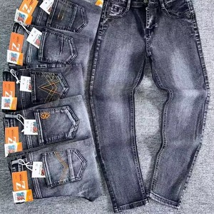<span class=keywords><strong>Jeans</strong></span> per Bambini Modello NMR006 da 5,8 Dollari, Taglie 22-30, Età 3-15 Anni, Tinta Unita, Vita Elastica, Modello a Vita Alta per Ragazzi - Product Image 2
