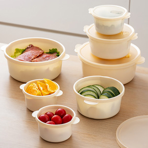 Food Grade Round Storage Container With Lid <b>Microwave</b> Safe Refrigerator Use 3 Sizes Available - Product Image 2