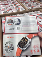 Montre connectée pour homme Hd 2.1 320*385 460mAh Z79max, Z79 Max Ultra, acier inoxydable, étanche IP68, boussole, NFC, GPS, SOS, montre connectée sport