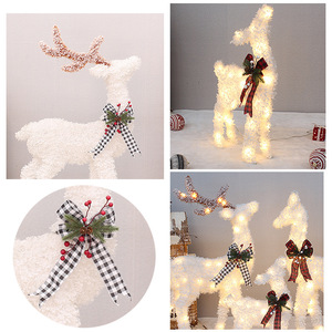 Ensemble de 3 ornements de Noël en plein air éclairés de luxe pour cerfs Décorations de cerfs Décoration de Noël pour la maison et le centre commercial - Product Image 3