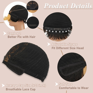 Perruque Courte Bouclée Européenne et Américaine Sans Dentelle, Non en Cheveux Humains, Vente en Gros Usine, Personnalisable, 110g de Volume, Effet <span class=keywords><strong>Contour</strong></span> - Product Image 6
