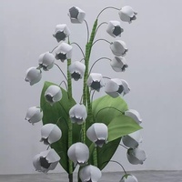 Lonceng Angin Lily of Valley Raksasa, Hiasan Bunga dari Busa EVA, Perlengkapan Dekorasi, Latar Panggung Pernikahan, Putih, Cina