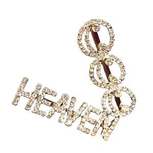 Épingles à <span class=keywords><strong>cheveux</strong></span> personnalisées en <span class=keywords><strong>strass</strong></span> avec visage souriant, lettres, accessoires pour <span class=keywords><strong>cheveux</strong></span>, vente en gros - Product Image 1