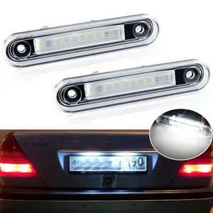 Pour Benz e-class W124 190 W201 c-class W202 voiture arrière blanc LED feu de plaque d'immatriculation lampe de plaque d'immatriculation