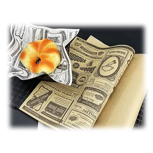 Papel de embrulho à prova d'água, pacote de papel descartável de embrulho para alimento rápido, hamburgers, padaria, pão, donuts pad, papéis