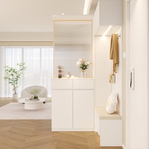 מודרני קרם מותאם אישית לנעל ארון נעליים נוח ללא משיכה ידית עיצוב מודרני מתלה - Product Image 2