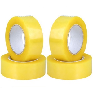 Chất lượng cao hoàn thành thông số kỹ thuật <span class=keywords><strong>OPP</strong></span> đóng gói Single Side Bopp vàng vận chuyển bao bì Băng - Product Image 1