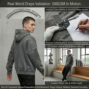 Sudadera con Capucha de Corte Holgado Premium - 98% de Precisión en la Restauración del Diseño para Diseñadores, Sudadera de Algodón Orgánico de 500 g/m² - Product Image 2
