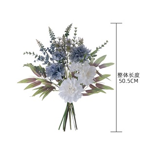 Bouquet de dahlias artificiels CallaFloral, fleurs blanches et bleues mélangées, décoration de mariage, décoration de la maison, arrangement réglable - Product Image 4