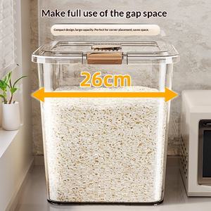 Seau à riz domestique anti-insectes et anti-humidité, en plastique scellé, 6L-50L, pour riz, farine et céréales - Product Image 3