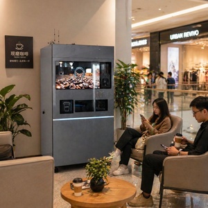 Machine distributrice tout-en-un de café fraîchement moulu, de boissons au thé fraîchement préparées et d'eau pétillante avec écran HD de 32 pouces - Product Image 1