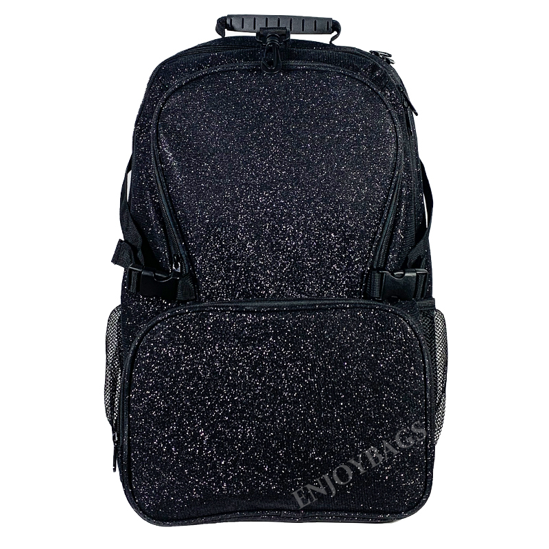 Custom Black Glitter External Frame Cheer