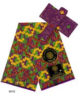 Tissu Wax Africain Kente Java Ankara Imprimé 6 Yards Pour Femmes, Tissu Imprimé Satin HY