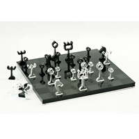 Pièces d'échecs en verre acrylique avec plateau, jeu d'échecs en lucite fait à la main, pièces d'échecs uniques, jeu de société