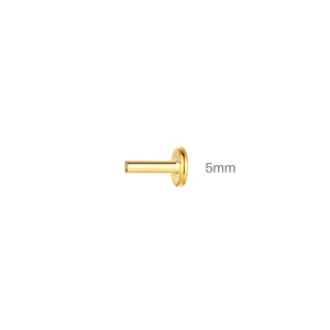 CANNER Poste de Labret Roscado de Plata de Ley 925 Dorado de 16G con Parte Trasera Plana de 5mm, 6mm, 8mm para Joyería de Piercing - Product Image 4