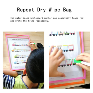 ซองใสแบบแห้งลบได้ ใช้ซ้ำได้ แผ่นพลาสติกใส ปกป้องเอกสาร พร้อมห่วง 2 วง สำหรับการจัดระเบียบห้องเรียน <span class=keywords><strong>ครู</strong></span> และโรงเรียน - Product Image 4