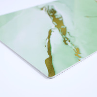 Panneau mural en PVC marbré brillant avec revêtement UV, épaisseur 2 mm, 3 mm, 5 mm, longueur personnalisable pour hall d'hôtel, villa