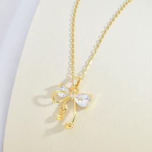 Vielseitiges High-End Bell Zubehör Damen Edelstahl Kreuz kette Schlüsselbein Kette Halskette Zirkon Nische Design New Style - Product Image 4