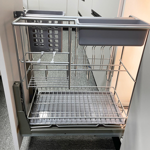 Modern 2-Tier Pull-Out Sliding Shelf Under Organizer & Storage Seasoning <b>Basket</b> - Product Image 4