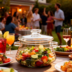 Olla de Cocina de Vidrio de Borosilicato de Alta Calidad Hecha <span class=keywords><strong>a</strong></span> Mano de 3000 oz (118.3 oz), Nuevo Diseño, para Reuniones al Aire Libre, Fiestas, Gran Capacidad - Product Image 5