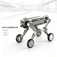 Robot chien quadrupède industriel certifié CE à roues, tout-terrain, pour inspection, avec IA, pour développement secondaire, comprenant boîte de vitesses, pompe et roulement