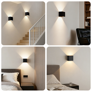 Lampada da <span class=keywords><strong>Parete</strong></span> Quadrata EGH con Sensore di Movimento PIR, Luce <span class=keywords><strong>LED</strong></span> Attivata dal Movimento per Giardino, Prato, Corridoio, Montaggio a <span class=keywords><strong>Parete</strong></span>, Moderna in ABS Nero - Product Image 3