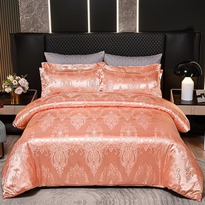 Cómodas sábanas de edredón con estampado para dormir, juego de tres o cuatro piezas para el hogar con fundas de almohada, juego de cama de Jacquard satinado - Product Image 2