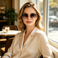 Lunettes de soleil polarisées vintage rondes en métal plein cadre 2026 pour femmes, légères, pour activités de plein air, avec logo personnalisé