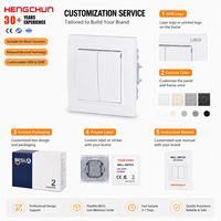 Interrupteur mural double bascule 2 gangs 1 voie 84*84mm en plastique blanc, norme UE, encastré, 10A 250V pour maison et hôtel