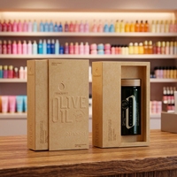 Recyclable 50mL Flacon compte-gouttes Emballage Tiroir Curseur Boîtes Logo En Relief Cosmétique Carton Papier Brun Pliant Artisanat Éponge