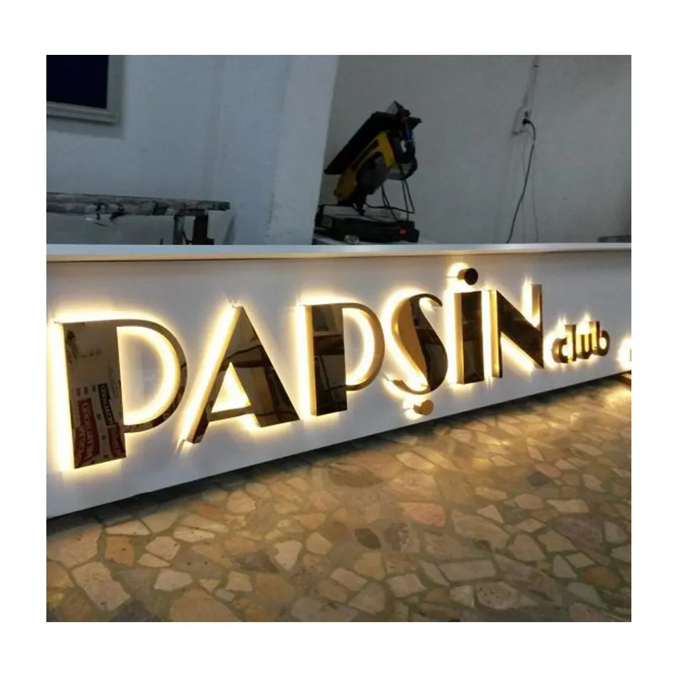 Custom Metal Store Led Front Sign 3d Shop Led Letter Custom Gold Led Sign Business Signs Logo Outdoor