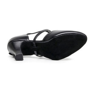 7.5 CM Noir Chaussures De Danse Latine Caractère Carré <span class=keywords><strong>Tango</strong></span> Jazz avec Orteil En Cuir Chaussures De Danse De Qualité Premium - Product Image 5