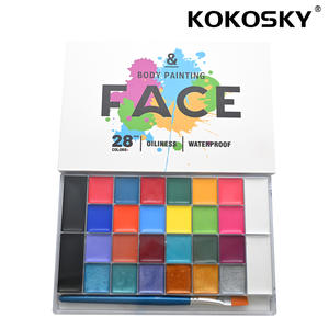 Paleta de pintura facial y corporal impermeable de 28 colores - Pintura facial no tóxica y sin aceite <span class=keywords><strong>para</strong></span> fiestas de <span class=keywords><strong>Halloween</strong></span> y espectáculos escénicos - Product Image 3