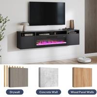 Meuble TV mural flottant au design moderne avec étagère ouverte pour salon