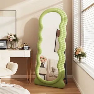 Vida diária Uso Onda Forma Especial Design Espelho Material Plástico Personalizado Permanente Soft Roll Full Length Wall Mirror