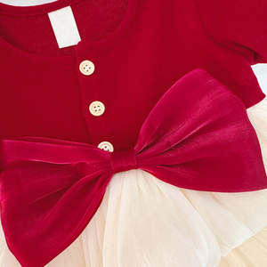 Nuovo Stile di Abito per Bambine con Grande Fiocco, Gonna Estiva a Maniche Corte in Tulle <span class=keywords><strong>Bianco</strong></span> Stratificato, <span class=keywords><strong>Vestito</strong></span> da Principessa alla Moda - Product Image 4