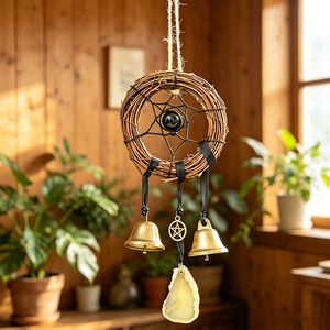 Carillons à vent <span class=keywords><strong>en</strong></span> cristal de sorcière, clochettes décoratives <span class=keywords><strong>en</strong></span> métal, clochettes faites à la main <span class=keywords><strong>en</strong></span> ficelle DIY, décorations suspendues pour porte, carillons à vent - Product Image 3