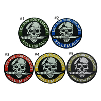 Parches de brazo con bordado de Calavera, insignias de moral táctica con eslogan del Equipo de Combate, Multicolor opcional