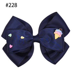 Accessori per capelli a forma di cuore di cartone animato per bambini piccoli gelati carini freschi fiocchi per capelli a nastro - Product Image 2
