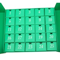 Boîte de calendrier de Noël de compte à rebours de luxe de l'avent emballage cosmétique de beauté rigide vide personnalisé pour huile de vernis à ongles en relief