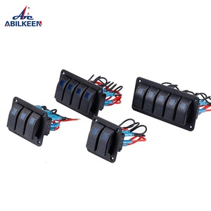 3 Gang Blue LED Light Back Lights 5 Pin ON Off Car Boat RV Rocker Marine Switch Panel con juego de pegatinas DIY - Product Image 6