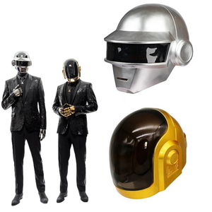 Casco <span class=keywords><strong>Daft</strong></span> <span class=keywords><strong>Punk</strong></span> all'ingrosso, replica indossabile in resina color argento per cosplay di Thomas, oggetti di scena per feste di Halloween - Product Image 1